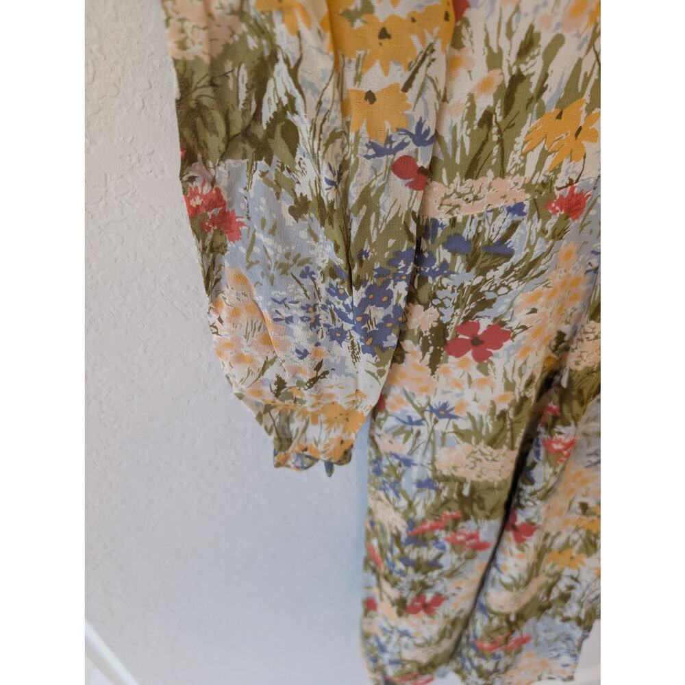 Reformation Floral A Line Feminine Chiffon dress Countryside Cottagecore Sz 6 - Picture 6 of 9